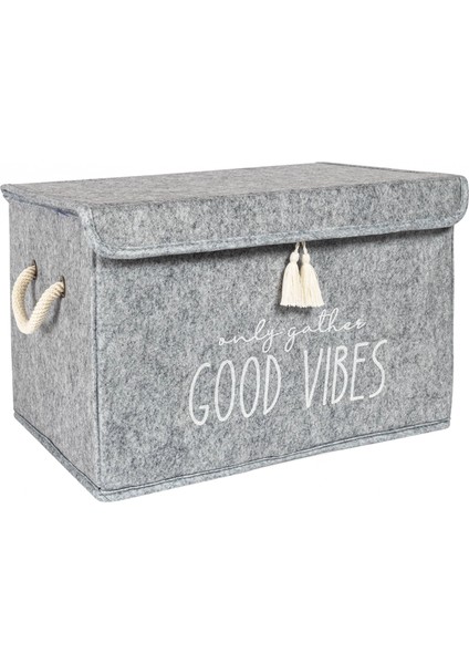 Kapaklı Püskül Detaylı Düzenleyici Çok Amaçlı Organizer Keçe Sepet (Mini) - 03495 indirimleri