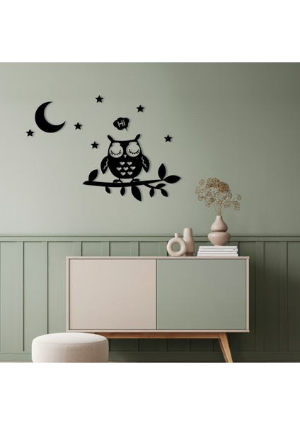 Uyuyan Baykuş Temalı Ahşap Duvar Tablosu modelleri