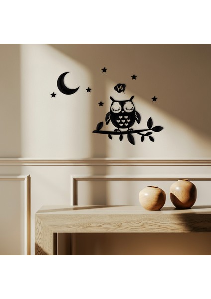 Uyuyan Baykuş Temalı Ahşap Duvar Tablosu fırsatları