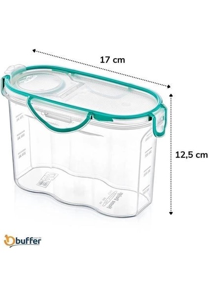 Kilitli Kapaklı Contalı Hava,su Sıvı Geçirmez 1,2 Litre Erzak Saklama KABI-SA580 fırsatları
