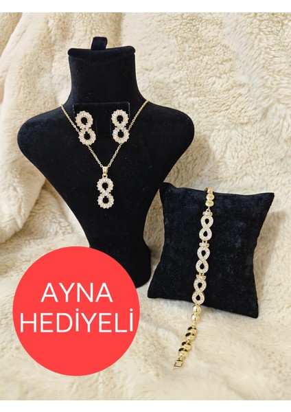 Çelik Kolye -Küpe - Bileklik Seti