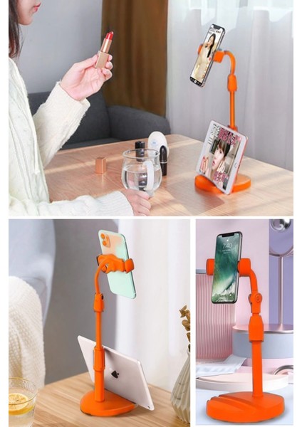 Masa Üstü Tablet ve Telefon Tutucu Plastik Aparat Turuncu Telefon Standı indirimleri