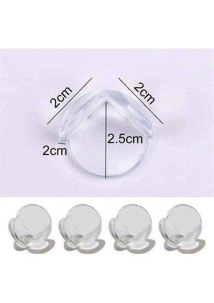 Bebek Çocuk Yumuşak ve Esnek Dairesel Şeffaf Yapışkanlı Güvenlik Köşe Koruyucu (4 Adet) modelleri