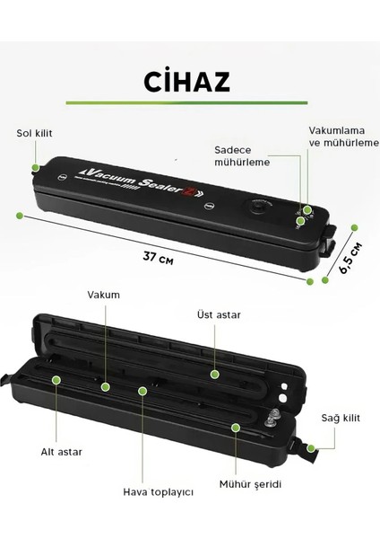 Gıda Vakum ve Mühürleme Makinesi- Yiyecek Tazeliği Koruma Ev ve Restoran Için modelleri