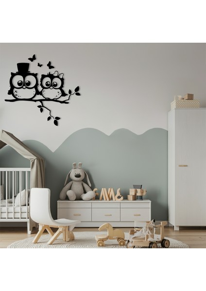 Baykuş Çift Temalı Ahşap Duvar Tablosu fırsatları