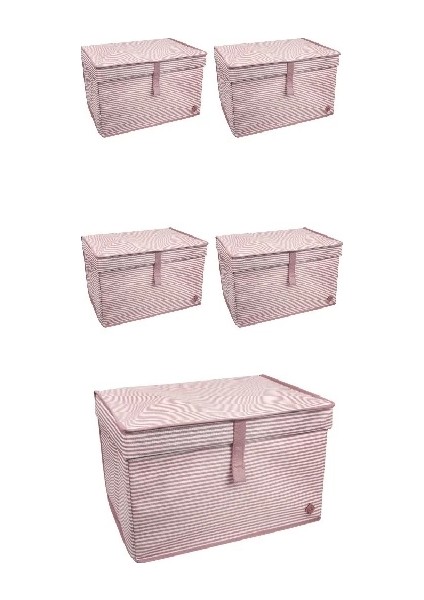 Düzenleyici Kutu Organizer Cırtlı Saklama Hurç Maxi Boy 30CM x 40CM x 50CM (5 Adet)