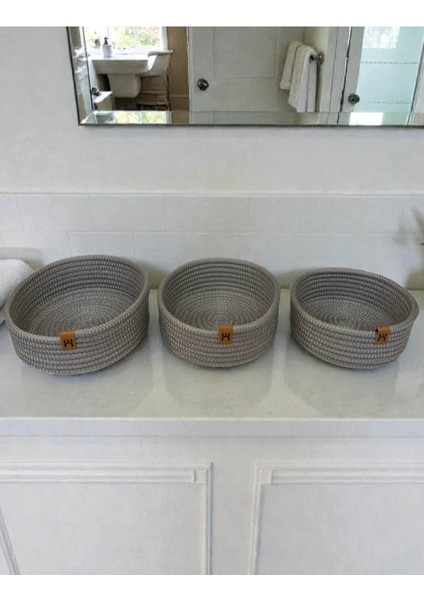 3'lü Hasır Görünümlü Sepet Seti | Çok Amaçlı Organizer | Banyo, Makyaj ve Raf Düzenleyici fiyatları