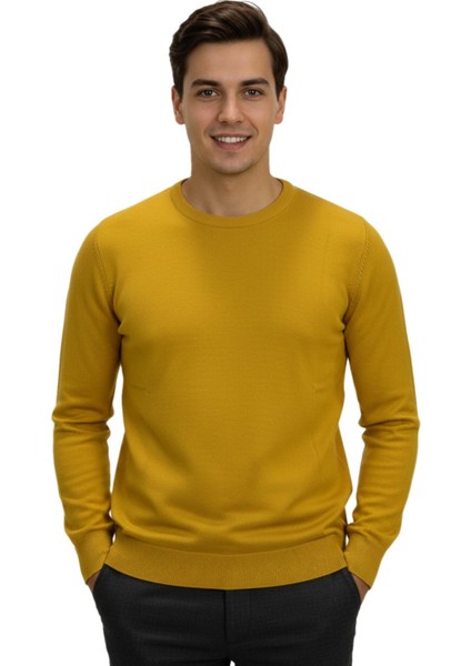 Erkek Spor Sıfır Yaka Regular Fit Kazak BGL-ST04953