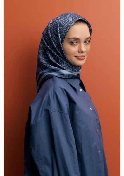 Twill Ipek Eşarp Tina Indigo