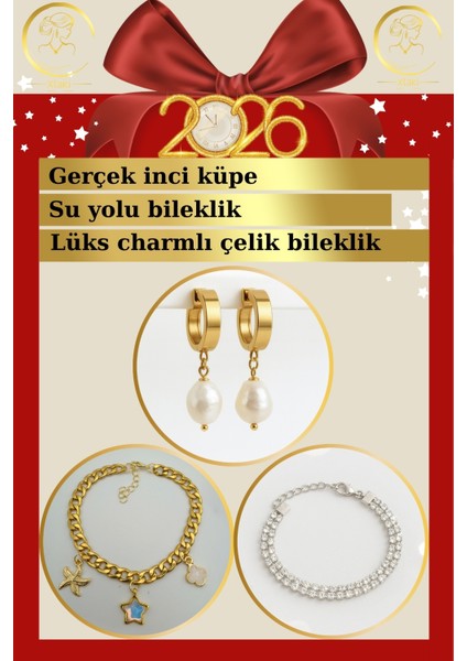 Advent Calendar Yılbaşı Hediye Seti - 6 Lı Lüks Takılar - Yeni Yıl Hediye - Sevgiliye Hediye Kutusu fırsatları