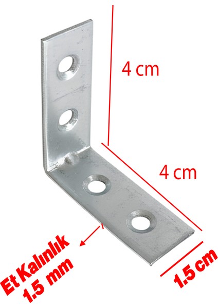Metal Köşebent (50 Adet) 40X40X15 mm Ince L Demiri Gönye Mobilya Duvar Sabitleme Bağlantı Aparatı fiyatları