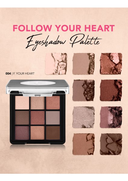 Kremsi Dokulu & Mat Bitişli/ışıltılı 9'lu Kompakt Göz Farı Paleti fırsatları