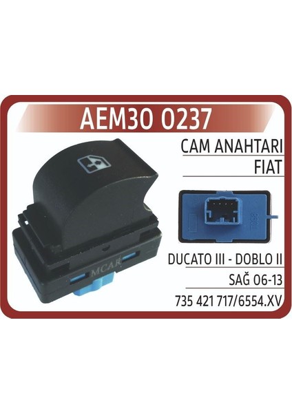An 237 Cam Kaldırma Anahtarı Sağ Fıat Ducato Iıı - Doblo Iı