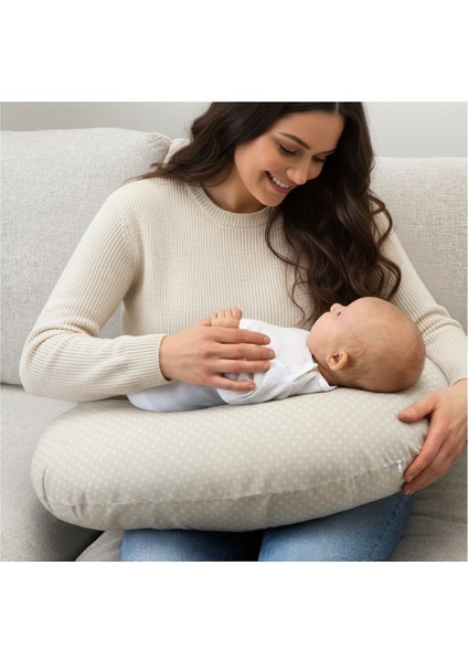 Emzirme Yastığı, %100 Pamuk Yıkanabilir Fermuarlı, Bebek Destek Minderi, Emzirme Destek Minderi modelleri