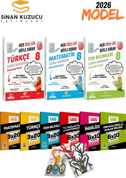 2026 Lgs Sinan Kuzucu Türkçe Matematik Fen Bilimleri 3lü Soru Bankası Seti ve 6lı Branş Deneme Seti