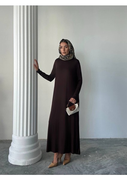 Yarasa Kol Tesettür Uzun Elbise