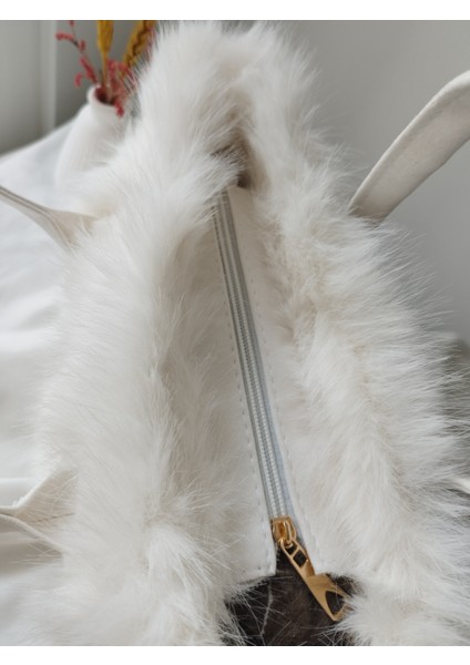 Vintage Peluş Kürk Model Sonbahar, Kış The Bag Bonjeur Kadın El, Kol, Omuz Çanta fırsatları