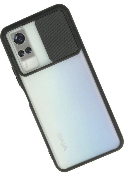 Vivo Y53S Kılıf Palm Buzlu Kamera Sürgülü Silikon - Siyah fiyatları