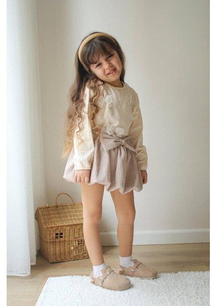 Kurdele Detaylı Etekli Takım