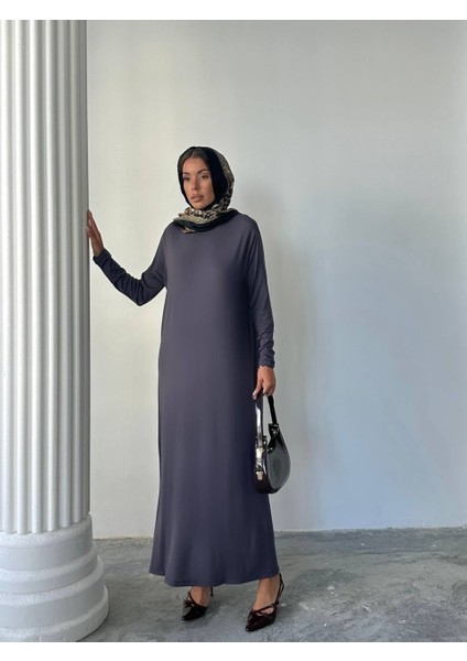 Yarasa Kol Tesettür Uzun Elbise