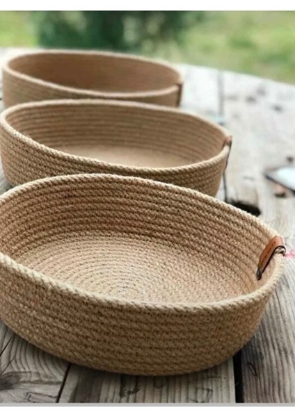 3'lü Hasır Sepet Takımı, Mutfak ve Banyo Organizerleri, Kahverengi modelleri