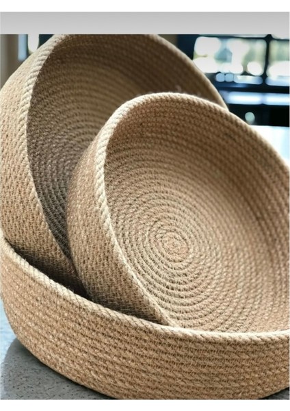 3'lü Hasır Sepet Takımı, Mutfak ve Banyo Organizerleri, Kahverengi indirimleri