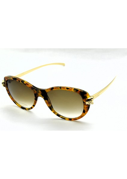 Panthere De Gold Cat Eye Havana Kahverengi Altın Kadın Güneş Gözlüğü