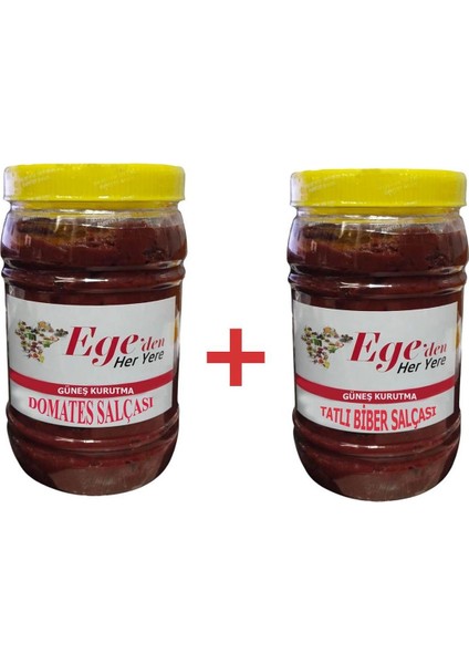 Domates Salçası 1 kg + Tatlı Biber Salçası 1 Kg.-Iki Lezzet Bir Arada