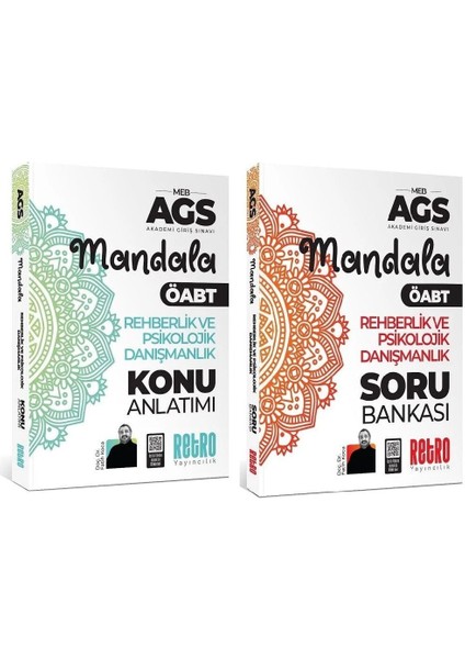 Retro Öabt Meb-Ags Rehberlik ve Psikolojik Danışmanlık Mandala Konu + Soru Bankası 2 Li Set - Fatih Koca Retro Yayıncılık