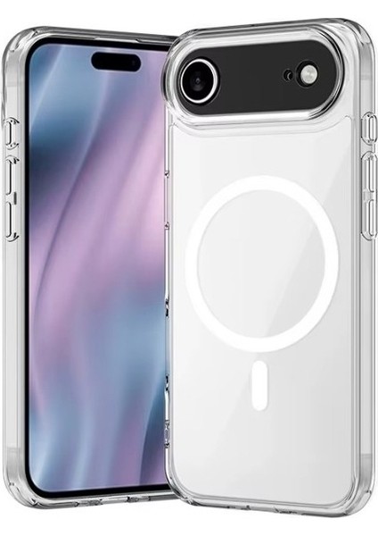 Apple iPhone 17 Air Uyumlu Magsafe Sararmaz Şeffaf Sert Mika Silikon Kılıf