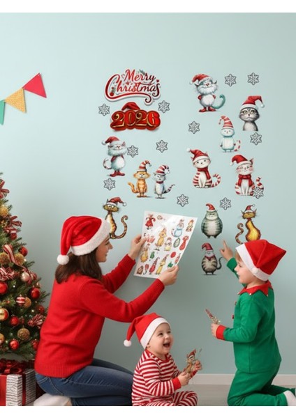 Yeni Yıl Yılbaşı Figürleri Hoşgeldin 2026 Yeni Sezon Cam Kapı Duvar Sticker Seti modelleri