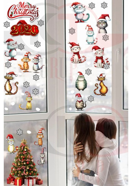 Yeni Yıl Yılbaşı Figürleri Hoşgeldin 2026 Yeni Sezon Cam Kapı Duvar Sticker Seti indirimleri