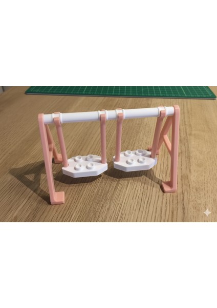 Salıncak 2 Oturaklı Yapı Blok Uyumlu - 3D Baskı