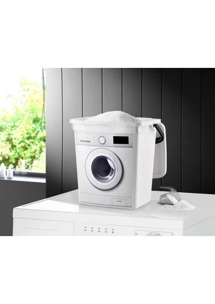 6 Lt Plastik Deterjan Kutusu, Beyaz, Dayanıklı ve Pratik Kullanım