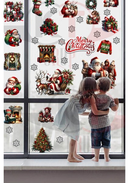 Yeni Yıl Yılbaşı Figürleri Hoşgeldin 2026 Yeni Sezon Cam Kapı Duvar Sticker Seti modelleri