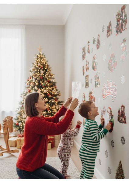 Yeni Yıl Yılbaşı Figürleri Hoşgeldin 2026 Yeni Sezon Cam Kapı Duvar Sticker Seti fırsatları