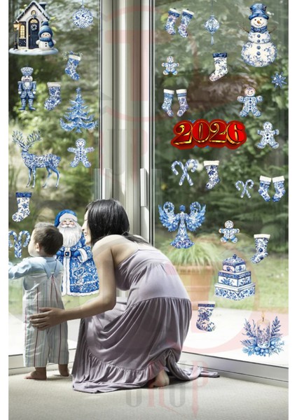 Yeni Yıl Yılbaşı Figürleri Hoşgeldin 2026 Yeni Sezon Cam Kapı Duvar Sticker Seti fırsatları
