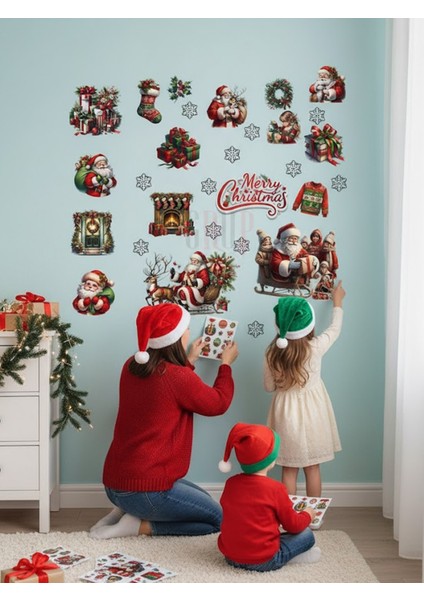 Yeni Yıl Yılbaşı Figürleri Hoşgeldin 2026 Yeni Sezon Cam Kapı Duvar Sticker Seti fiyatları