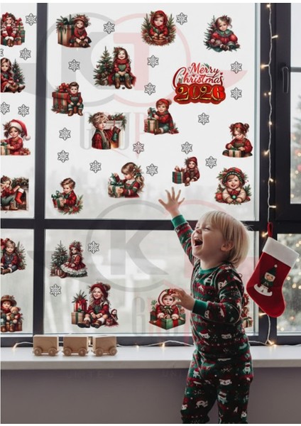 Yeni Yıl Yılbaşı Figürleri Hoşgeldin 2026 Yeni Sezon Cam Kapı Duvar Sticker Seti