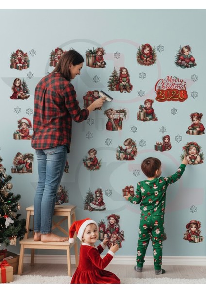 Yeni Yıl Yılbaşı Figürleri Hoşgeldin 2026 Yeni Sezon Cam Kapı Duvar Sticker Seti fiyatları