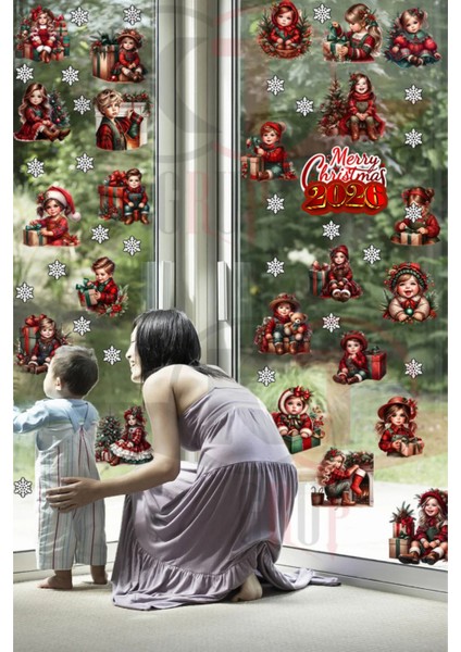 Yeni Yıl Yılbaşı Figürleri Hoşgeldin 2026 Yeni Sezon Cam Kapı Duvar Sticker Seti modelleri