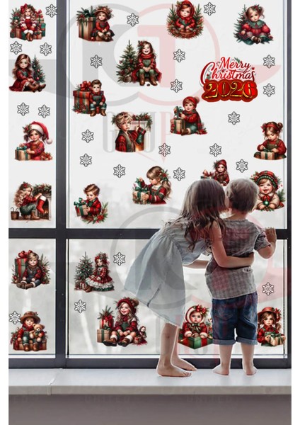 Yeni Yıl Yılbaşı Figürleri Hoşgeldin 2026 Yeni Sezon Cam Kapı Duvar Sticker Seti fırsatları