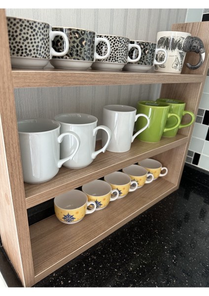 Kahverengi Mdf Mutfak Rafı, Fincanlık, Baharatlık ve Duvar Düzenleyici modelleri