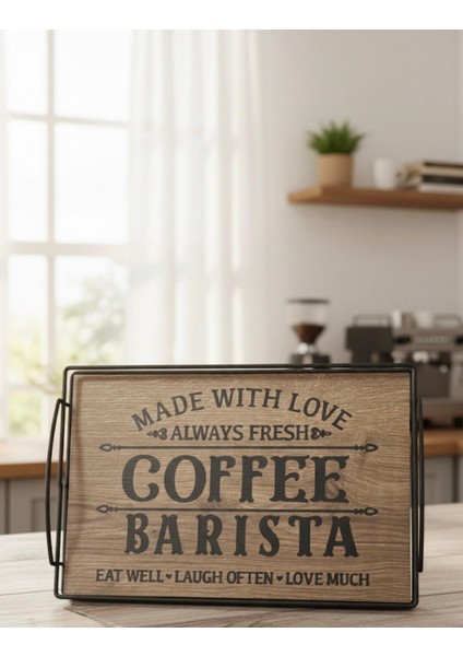 Ahşap Baskılı Sunum Tepsisi