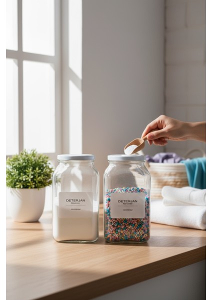 Renkli Cam Kavanoz 3l, Beyaz Kapak, Düzen ve Dekor Için Şık Seçenek modelleri