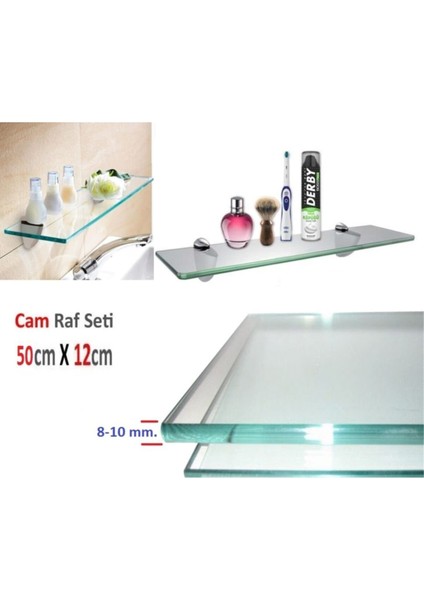 Beyaz Cam Etejer Rafı 12X50CM, Şık ve Fonksiyonel Saklama Çözümü modelleri