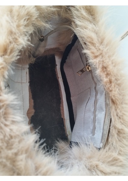 Vintage Peluş Kürk Model Sonbahar, Kış The Bag Bonjeur Kadın El, Kol, Omuz Çanta fırsatları
