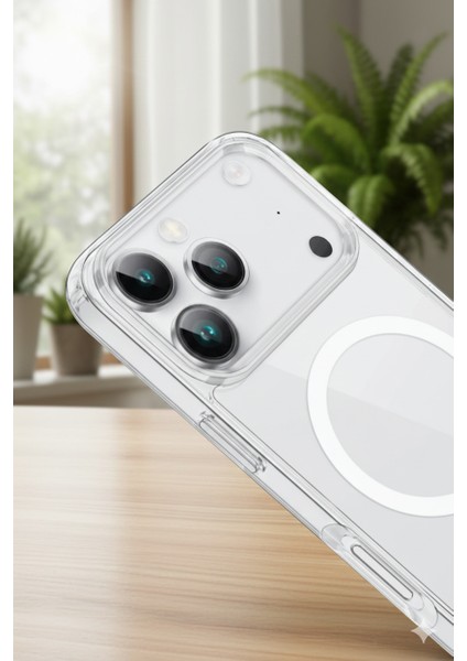 iPhone 17 Pro Max Uyumlu Animasyonlu Şeffaf Sert Mika Sararmaz Magsafe Ince Fit Kılıf Ultra fırsatları