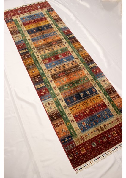 El Dokuma Afgan Halı Gebbeh Desenli Yolluk Kırmızı Renk fiyatları