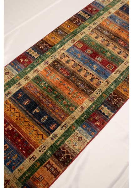 El Dokuma Afgan Halı Gebbeh Desenli Yolluk Kırmızı Renk modelleri